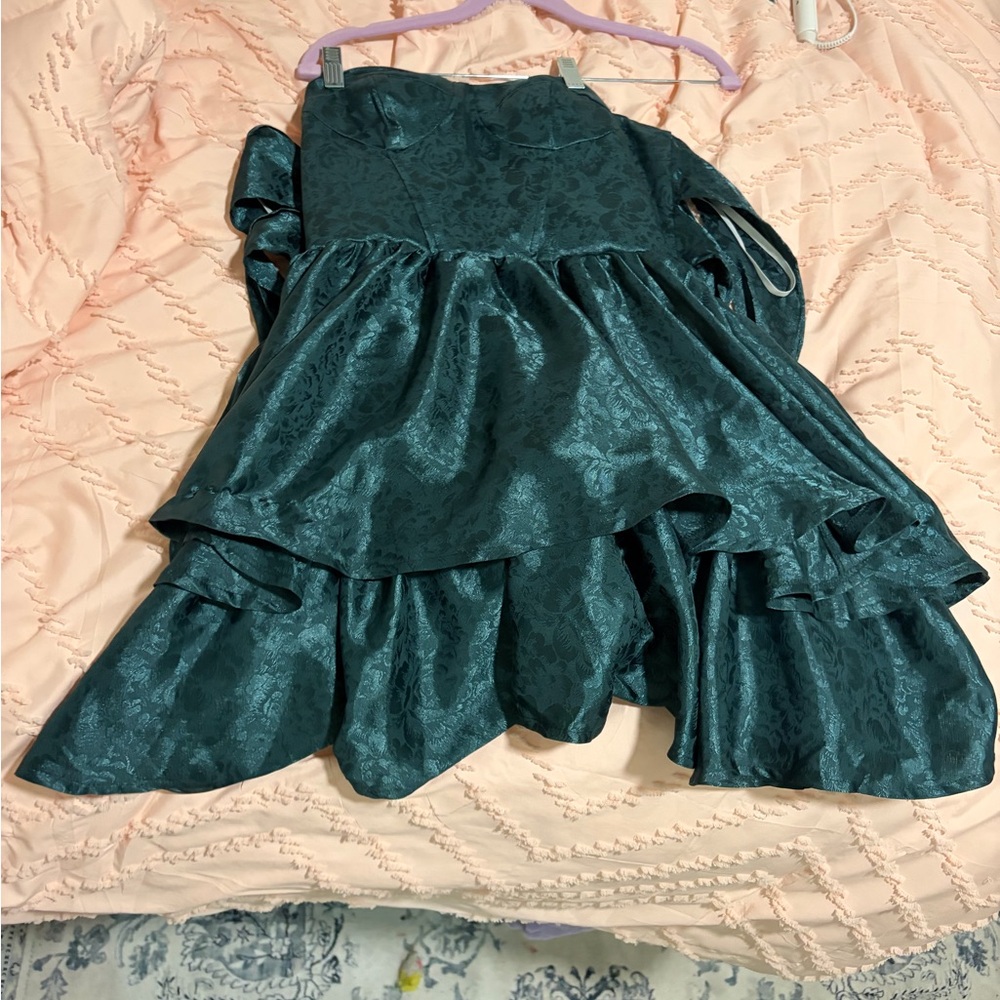 Elegant Teal Ruffled Dress